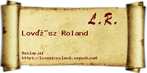 Lovász Roland névjegykártya