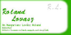 roland lovasz business card